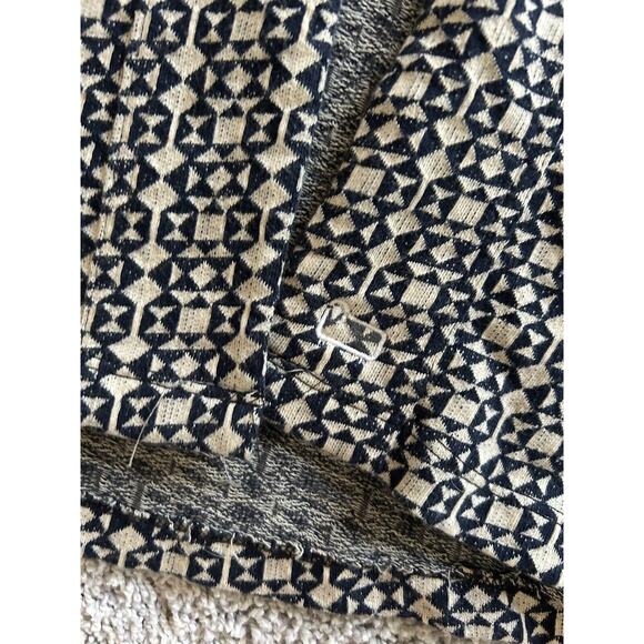 Vintage‎ Woolrich Mens Cardigan Open Size M Navy Blue And Cream Geometric - Picture 13 of 14
